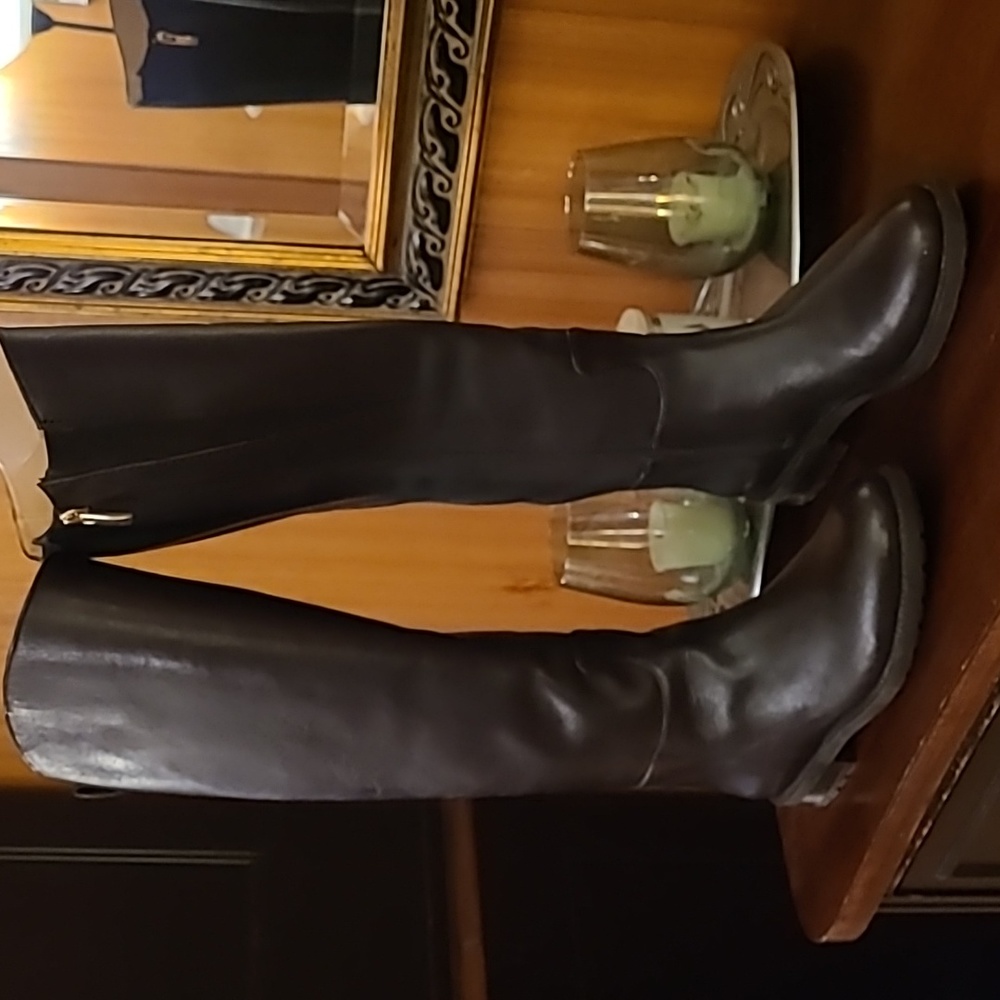 Banana Republic dark chocolate brown wide calf boots